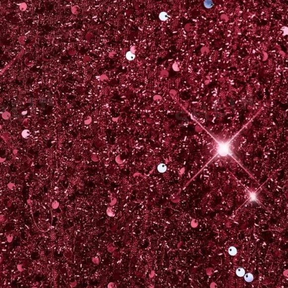 Luxe Plus Size Off Shoulder Sequin Belted Holiday Evening Dress Burgundy - Picture 5 of 5